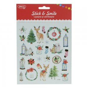 Abtibild DACO Lipeste si Zambeste, Model Craciun, Multicolor, 26 Buc/Set, Stickere Craciun, Sticker, Autocolant Daco, Autocolante Copii, Stickere Decorative, Stickere pentru Copii, Set de Abtibilduri, Abtibilduri de Craciun