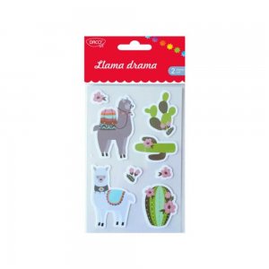 Abtibilduri DACO, Model Llama Drama, 8 Buc/Set, Multicolor, Autocolante cu Animale, Stickere Decorative, Stickere pentru Copii, Abtibilduri Copii, Abtibilduri pentru Mobila, Autocolante Decorative