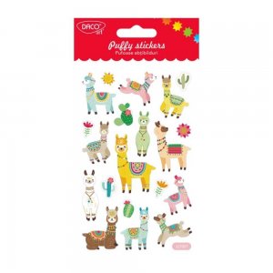 Abtibilduri DACO, Model Llame Pufoase,12 Buc/Set, Multicolor, Autocolante cu Llame Stickere Decorative, Stickere pentru Copii, Abtibilduri Copii, Abtibilduri pentru Mobila, Autocolante Decorative