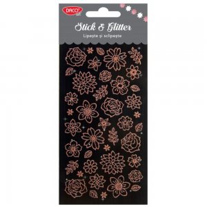 Abtibilduri DACO Lipeste si Sclipeste, Model Flori, Multicolor, 41 Buc/Set, Abtibilde cu Flori, Autocolante cu Floricele, Stickere Decorative, Stickere pentru Copii, Abtibilduri Copii, Abtibilduri pentru Mobila, Autocolante Decorative