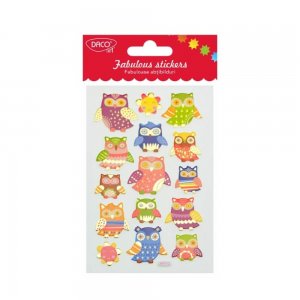 Abtibilduri DACO, Model Bufnite Fabuloase, Multicolor,13 Buc/Set, Autocolante cu Bufnite, Stickere Decorative, Stickere pentru Copii, Abtibilduri Copii, Abtibilduri pentru Mobila, Autocolante Decorative