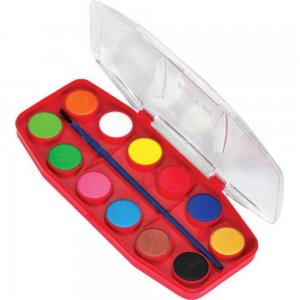 Acuarele cu Pensula Fatih, 12 Culori, Diametrul Pastilei 24 mm, Culori Pictura, Acuarele Scoala, Acuarele Pictura, Paleta de Acuarele, Set Culori Acuarele, Acuarele Scolare, Materiale Arta, Materiale de Pictura, Accesorii Pictura