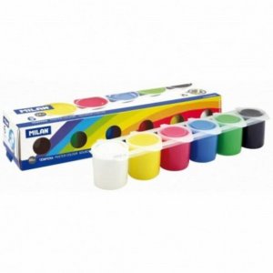 Acuarele Finger MILAN, 6 Culori cu Pigmenti Puternici, 25 ml/Culoare, Culori Pictura, Acuarele Scoala, Acuarele Pictura, Paleta de Acuarele, Set Culori Acuarele, Acuarele Scolare, Materiale Arta, Materiale de Pictura, Accesorii Pictura