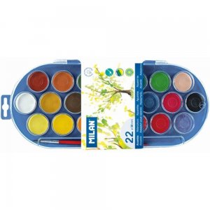 Acuarele cu Pensula MILAN, 22 Culori, Diametrul Pastilei 30 mm, Culori Pictura, Acuarele Scoala, Acuarele Pictura, Paleta de Acuarele, Set Culori Acuarele, Acuarele Scolare, Materiale Arta, Materiale de Pictura, Accesorii Pictura Acuarele cu Pensula MILAN, 22 Culori, Diametrul Pastilei 30 mm, Culori Pictura, Acuarele Scoala, Acuarele Pictura, Paleta de Acuarele, Set Culori Acuarele, Acuarele Scolare, Materiale Arta, Materiale de Pictura, Accesorii Pictura