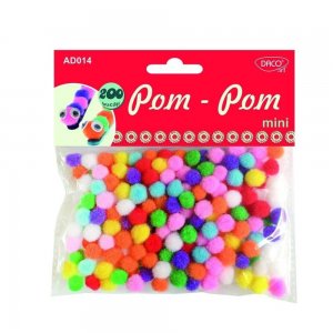 Bile de Plus Colorate DACO Pom Pom, 10 mm, 200 Buc/Set, Multicolor, Bilute de Plus, Bile Pom Pom, Bilute Pom Pom, Bilute Colorate Pom Pom, Bile Plusate, Bile Pom Pom Colorate, Accesorii Craft, Accesorii Creatie