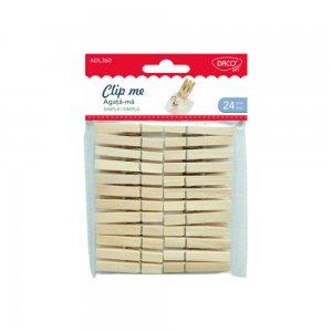 Cleme din Lemn Daco Agata-ma Simplu, 24 Buc/Set, Natur, Cleme Lemn Decorative, Carlige Lemn Decorative, Carlige Natur, Set de Carlige din Lemn, Carlige Natur, Accesorii Craft, Accesorii Creatie