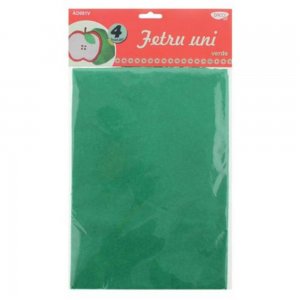 Fetru Uni Daco, A4, 4 Buc/Set, Culoare Verde, Accesorii Craft, Accesorii Creatie, Materiale Textile pentru Hand Made, Pasla, Fetru Verde, Pasla Verde, Material Pasla, Materiale Textile Craft