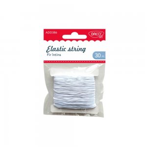 Fir Elastic Daco Fir Intins, 30 m, Alb, Fir Elastic pentru Bijuterii, Firicel Elastic pentru Bijuterii, Fir Alb pentru Margele, Fir Elastic pentru Margele si Bratari