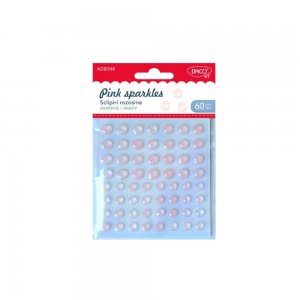 Perle Autoadezive DACO, 60 Buc/Set, Sclipiri Rozosine, Dimensiune Variabila, Roz, Accesorii Creatie, Accesorii Craft, Perle Autoadezive Roz, Perle pentru Haine, Strasuri Roz Adezive, Margele Autoadezive, Pietricele Autoadezive