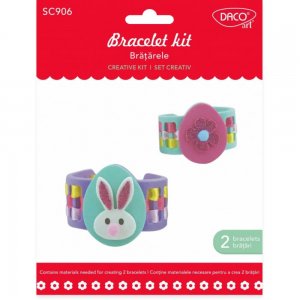 Set Creativ Bratari Daco, Multicolor, Set 2 Bratari Paste, Bratari Paste, Accesorii Paste, Set Bratari Paste, Decoratiuni Paste, Bratari Handmade, Bratari Iepuras