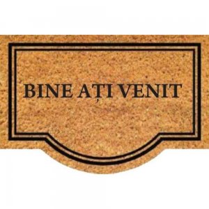 Covoras Usa Bine Ati Venit OPTIM DEKO, 60x40 cm, Cauciuc/Fibra Cocos, Covorase Inscriptionate Intrare OPTIM DEKO, Covoras cu Mesaj pentru Usa Bine Ati Venit, Pres Usa Bine Ati Venit, Presuri Intrare, Covorase Intrare si Presuri