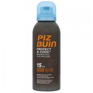 Spuma Revigoranta SPF 15 Piz Buin Protect & Cool, 150ml, Spuma Bronz, Mousse pentru Bronz, Mousse de Bronz, Spuma Piz Buin, Spuma Bronz Piz Buin, Spuma de Bronz Piz Buin, Spuma de Bronz, Spuma de Bronz Piz Buin 