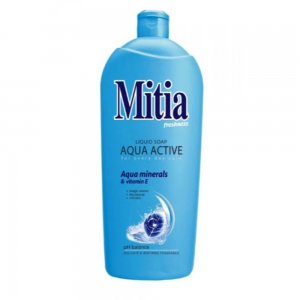 Rezerva Sapun Lichid MITIA Aqua Active, 1L, Parfum Marin, Bidon Rezerva Sapun Lichid 1L, Rezerve de Sapun Lichid, Rezerve de Sapunuri Lichide, Rezerve Sapun pentru Recipiente cu Pompita, Rezerva Sapun pentru Curatare Maini