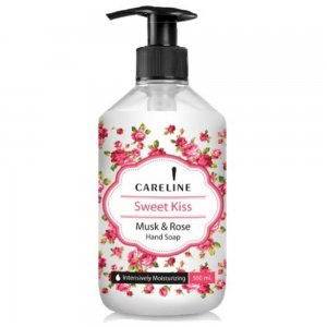 Sapun Lichid Careline Sweet Kiss, 500 ml, Parfum de Trandafir, Recipient cu Pompa, Sapun pentru Maini, Sapun pentru Familie, Sapun Careline, Sapun Parfumat