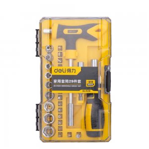 Set 2 Surubelnite cu 27 de Capete Cut Deli, Varf Otel Crom-Vanadiu, Maner PP si TPR, Cheie in Forma T de Rezistenta, Trusa Plastic, Surubelnita Capete Interschimbabile, Set Surubelnite, Set Cap Surubelnite, Surubelnita Cap Interschimbabil