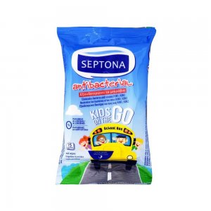 Servetele Umede Antibacteriene SEPTONA pentru Copii, 15 Buc/Set, Banana, Servetele Umede Copii Septona, Servetele Copii Antibacteriene Septona, Servetele Antibacteriene Copii, Servetele Umede pentru Maini, Servetele Dezinfectante pentru Maini