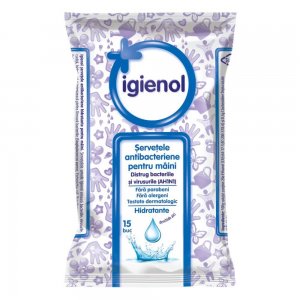 Servetele Dezinfectante Igienol, 15 Servetele/Pachet, Servetele Umede, Igienol Servetele Antibacteriene, Servetele Dezinfectante, Servetele Multifunctionale, Servetele Suprafete, Igienol Pachet Servetele Umede Antibacteriene