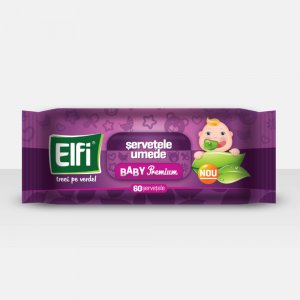 Servetele Umede Elfi Baby Premium, 60 Buc/Pachet, Servetele Umede Bebelusi, Servetele Umede pentru Copii, Servetele Umede Elfi, Servetele Umede ElfI Premium, Servetele Umede Bebelusi Elfi, Servetele Umede Baby