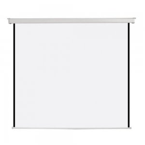 Ecran de Proiectie pe Perete Bi-Office, 180x180 cm, Carcasa Metalica si Sistem de Blocare, Ecran de Proiectie Manual, Accesorii Videoproiectoare, Panza Proiectie de Perete, Ecran Proiectie Videoproiector, Ecrane de Proiectie pentru Sali de Conferinta
