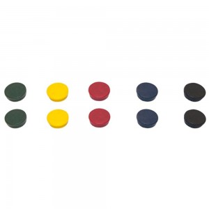 Set 10 Magneti MultiColor Bi-Office, 20 mm, Magneti Puternici Whiteoard, Magneti Flipchart