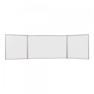 Tabla Magnetica Triptica cu Rama din Aluminiu  Memoboards, 90x120cm, Tabla Alba pentru Prezentari, Tabla Magnetica Triptica pentru Scoala, Tabla AlbaTriptica pentru Birou, Tabla Magnetica Aluminiu