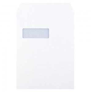 Plicuri Albe C4 cu Fereastra Stanga, Dimensiune 229x324 mm, 100 Buc/Bax, Lipire Autoadeziva