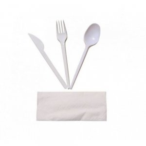 Tacamuri de Unica Folosinta din Plastic, 100 Buc/Bax, Alba, Seturi Tacamuri de Unica Folosinta, Tacamuri Catering, Tacamuri Fast-Food