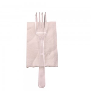 Set Furculita si Servetel OTI, Unica Folosinta, 100 Buc/Set, Transparent, Tacamuri Fast Food, Seturi Unica Folosinta Catering, Tacamuri de Unica Folosinta, Tacamuri de Plastic