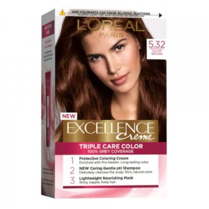 Vopsea de Par Permanenta L'OREAL Paris Excellence Creme 5.32, Saten Ciocolata, 192 ml, Cu Amoniac, Vopsea de Par, Vopsea de Par Permanenta, Vopsea de Par L'OREAL, Vopsea de Par L'OREAL Paris Excellence, Vopsea Permanenta L'OREAL