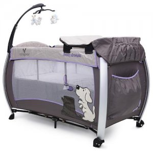 Patut Pliant Funny Dreams Mov Cu Doua Nivele, Masuta De Infasat, Lumini Si Vibratii Patut Pliant Funny Dreams Mov Cu Doua Nivele, Masuta De Infasat, Lumini Si Vibratii