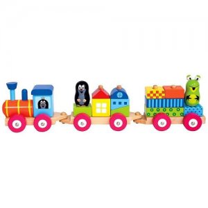 Trenulet Din Lemn Cu Casute Si Figurine Little Mole Trenulet Din Lemn Cu Casute Si Figurine Little Mole