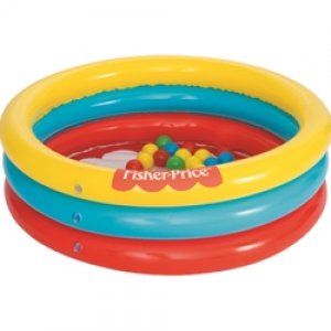 Piscina Fisher Price Cu 3 Inele Si 25 Mingi, 91 X 25 Cm