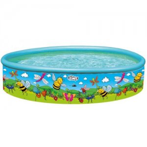 Piscina Cu Perete Rigid Si Imprimeu Flowers And Friends, 185 X 39 Cm