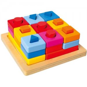 Set Cuburi Colorate Din Lemn Pentru Sortat