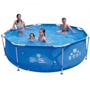 Piscina Rotunda Happy People Cu Cadru Metalic Si Pompa Cu Filtru 300 X 76 Cm