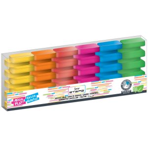 Radiera Steps, Culori Fluorescente, Set 6 Bucati/blister Radiera Steps, Culori Fluorescente, Set 6 Bucati/blister