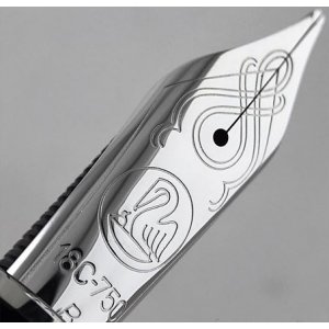 Penita B Din Aur De 18k/750 Placata Cu Rodiu Pentru Stilou M805