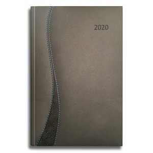 Agenda Datata Delta Ro A5, 352 Pagini, Coperta Din Piele Sintetica, Culoare Maro, Margini Culoare Bronz, 2020