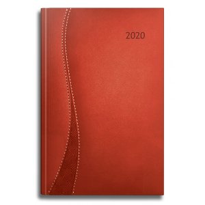 Agenda Datata Delta Ro A5, 352 Pagini, Coperta Din Piele Sintetica, Culoare Rosu, Margini Aurii, 2020