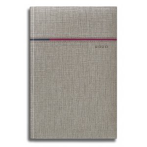 Agenda Datata Flash Ro A5, 352 Pagini, Coperta Din Piele Sintetica, Culoare Bej, Margini Culoare Bronz, 2020