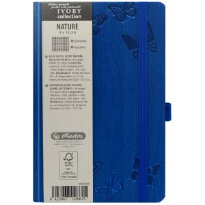 Bloc Notes Ivory Nature 9 X 14 Cm 192 Pagini Patratele Coperta Pu Bleu Motiv Butterfly Bloc Notes Ivory Nature 9 X 14 Cm 192 Pagini Patratele Coperta Pu Bleu Motiv Butterfly