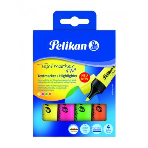 Textmarker 490, Set 4 Culori, Cutie Carton Textmarker 490, Set 4 Culori, Cutie Carton