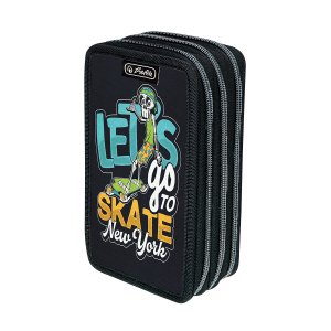 Penar Neechipat Cu 3 Fermoare Motiv Let's Skate Penar Neechipat Cu 3 Fermoare Motiv Let's Skate