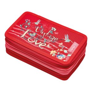 Penar Echipat 31 Piese, 3 Fermoare, Motiv Vintage Love Penar Echipat 31 Piese, 3 Fermoare, Motiv Vintage Love