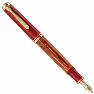 Stilou Souveran M600 Penita M Din Aur 18k Corp Tortoiseshell-red Accesorii Placate Cu Aur Cutie Cadou