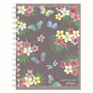 Caiet A5 100 File, Cu Spira, Patratele, Motiv Ladylike Butterflies 