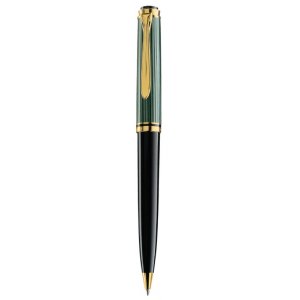 Pix Souveran K800 Mina Tip Parker,accesorii Placate Cu Aur, Corp Negru-verde