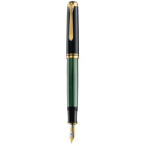 Stilou Souveran M600 F,penita Aur14k,accesorii Placate Cu Aur,corp Negru-verde Stilou Souveran M600 F,penita Aur14k,accesorii Placate Cu Aur,corp Negru-verde