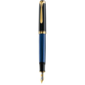 Stilou Souveran M600 F,penita Aur 14k,accesorii Placate Cu Aur,negru-albastru Stilou Souveran M600 F,penita Aur 14k,accesorii Placate Cu Aur,negru-albastru