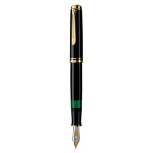 Stilou Souveran M1000 F,penita Aur18k,accesorii Placate Cu Aur, Corp Negru Stilou Souveran M1000 F,penita Aur18k,accesorii Placate Cu Aur, Corp Negru